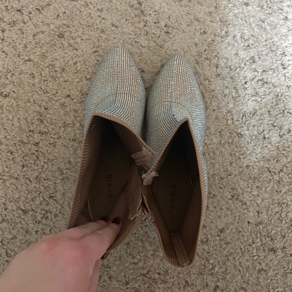 TORRID Stretch Embellished Bootie (12WW) Taupe - Picture 8 of 10